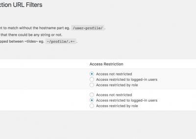 URL filtering access restrictions